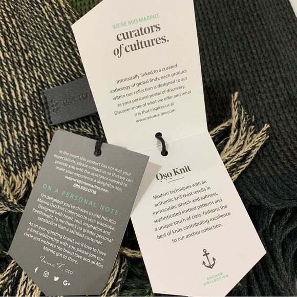 NWT Mio Marino Winter Hue Striped Scarf The Anchor Collection - Picture 9 of 10